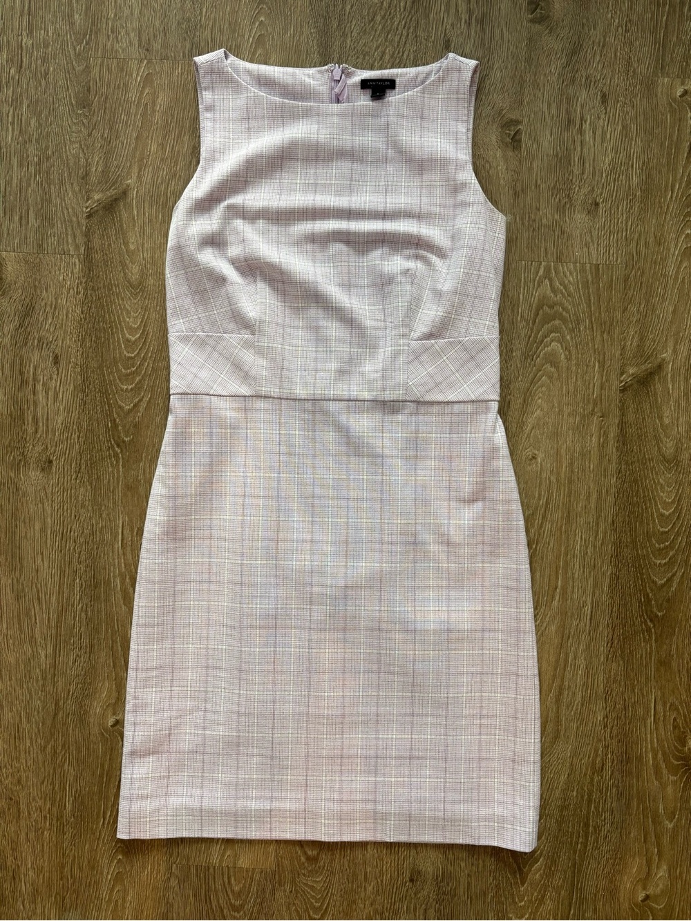 Ann Taylor Pink Plaid Sleeveless Sheath Dress